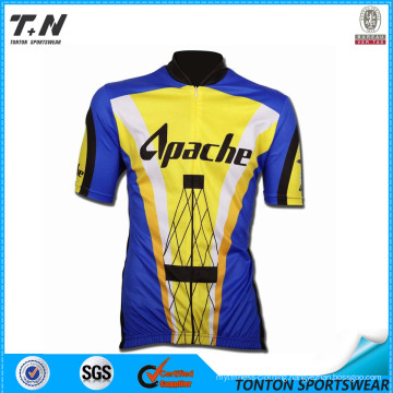 Men′s Sublimation Printing Coolmax Short Sleeve Cycling Jersey / Cycling Wear